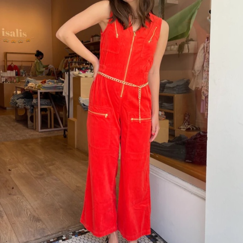 Rachel Antonoff Mickey Hot Orange Jumpsuit